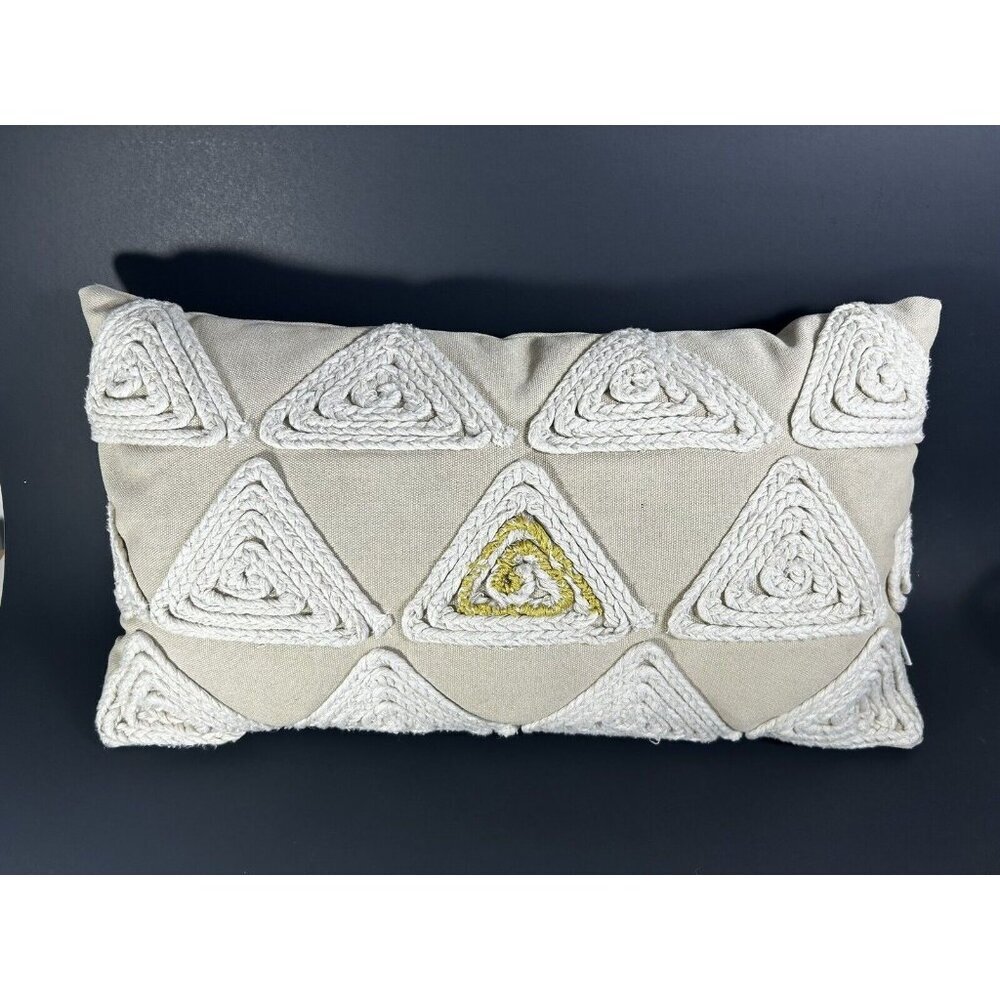 Urban Barn Throw Pillow Boho Natural Macrame